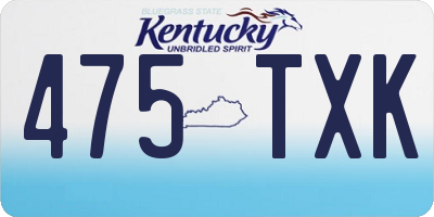 KY license plate 475TXK