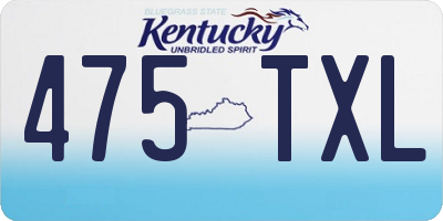 KY license plate 475TXL