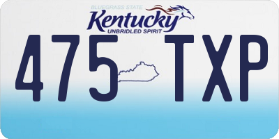 KY license plate 475TXP