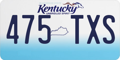 KY license plate 475TXS