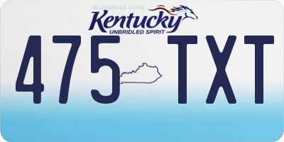 KY license plate 475TXT
