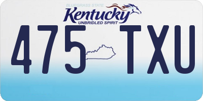 KY license plate 475TXU