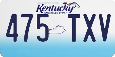 KY license plate 475TXV
