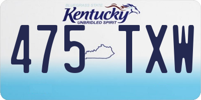 KY license plate 475TXW