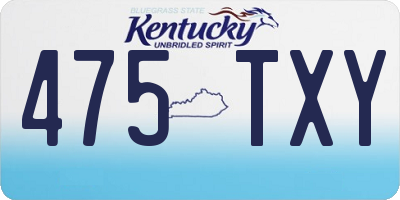 KY license plate 475TXY
