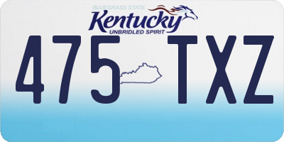 KY license plate 475TXZ
