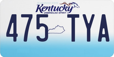 KY license plate 475TYA