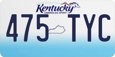 KY license plate 475TYC