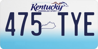 KY license plate 475TYE