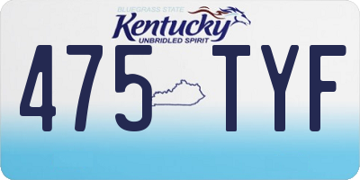 KY license plate 475TYF