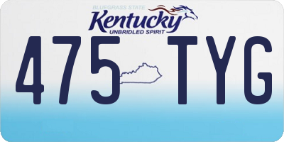 KY license plate 475TYG