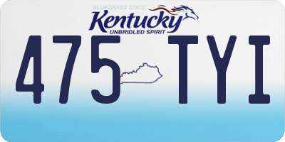 KY license plate 475TYI