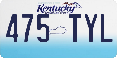 KY license plate 475TYL
