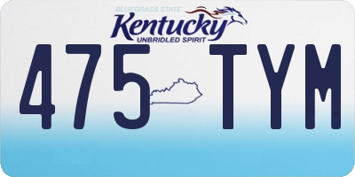 KY license plate 475TYM