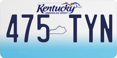 KY license plate 475TYN