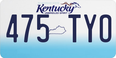 KY license plate 475TYO