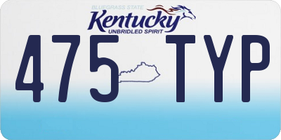 KY license plate 475TYP