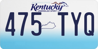 KY license plate 475TYQ