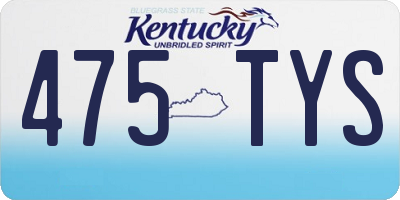 KY license plate 475TYS