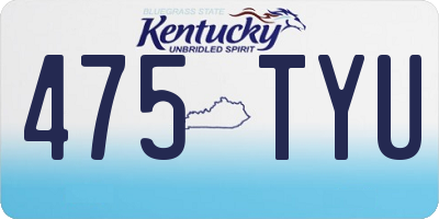 KY license plate 475TYU