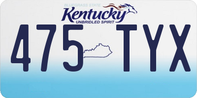 KY license plate 475TYX