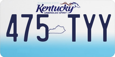 KY license plate 475TYY