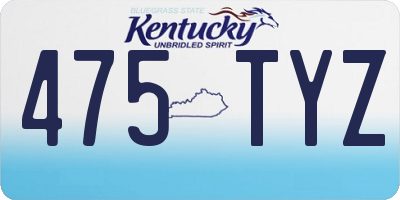 KY license plate 475TYZ