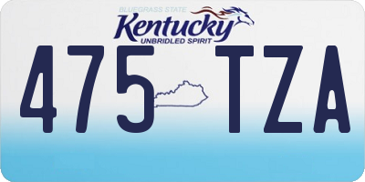 KY license plate 475TZA
