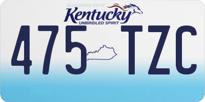 KY license plate 475TZC
