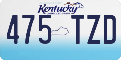 KY license plate 475TZD