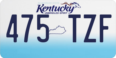 KY license plate 475TZF