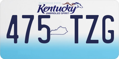 KY license plate 475TZG