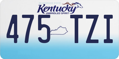KY license plate 475TZI