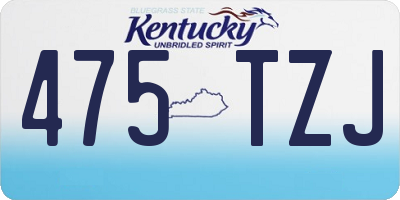 KY license plate 475TZJ