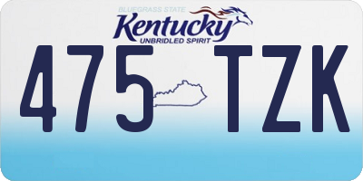 KY license plate 475TZK