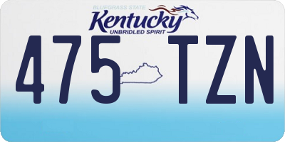 KY license plate 475TZN