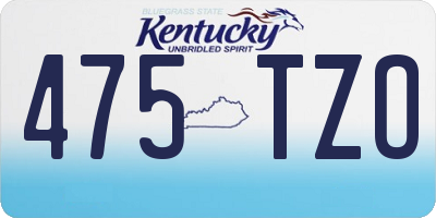 KY license plate 475TZO