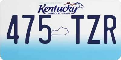 KY license plate 475TZR