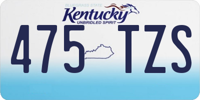 KY license plate 475TZS