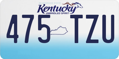 KY license plate 475TZU