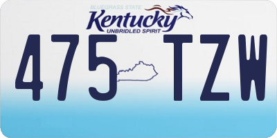 KY license plate 475TZW