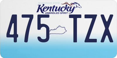 KY license plate 475TZX