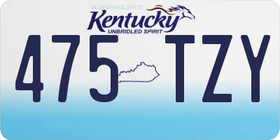 KY license plate 475TZY