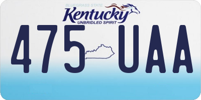 KY license plate 475UAA