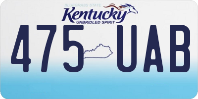 KY license plate 475UAB