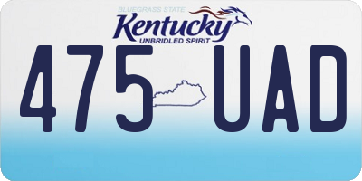 KY license plate 475UAD