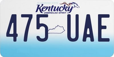 KY license plate 475UAE