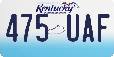 KY license plate 475UAF