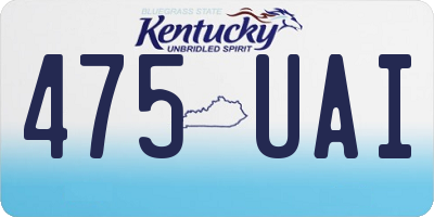 KY license plate 475UAI