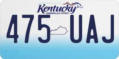 KY license plate 475UAJ